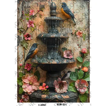 Umělecký papír Rýžový a soft papír na decoupage - Vintage obrazy - KB03844 Materiál: Rýžový papír, Rozměr: A4