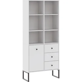 Komoda Intermeble Vitrína LINEA 1D3S bílá