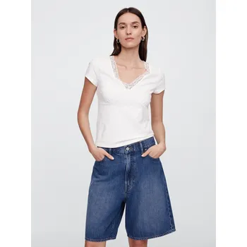 GAP Dámské Tričko s krajkou GAP Bílá S (2857092)