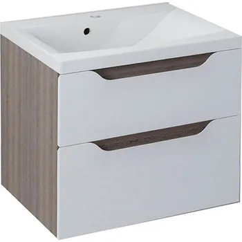 Koupelnový nábytek Sapho Wave Umyvadlová skříňka 60x65x47,8cm, bílá/mali wenge, WA060-3021