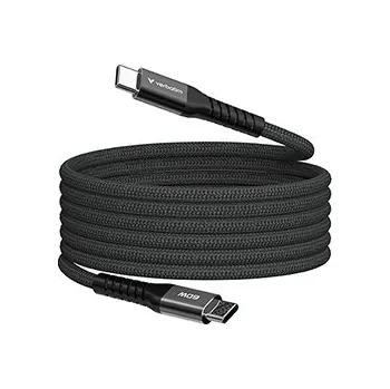 Datový kabel Verbatim USB kabel USB C samec - USB C samec, 60W, 1.2m, magnetický, černý, box, 31859