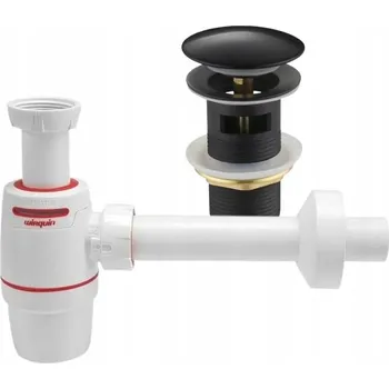 Sifon UMYVADLOVÝ SIFON WIRQUIN NEO AIR + ČERNÁ ZÁTKA KLIK KLAK S PŘEPADEM