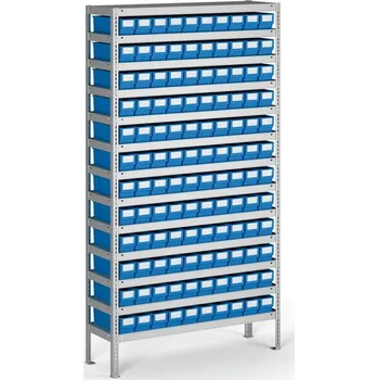 Dílenský regál Regál s plastovými boxy ShelfBox, 2000 x 1000 x 500 mm, 120x box C