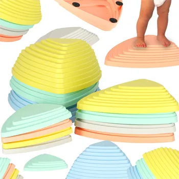 Hračka pro nejmenší KIK Senzorická stezka říční kameny pro trénink rovnováhy podlaha je láva hra 11 prvků pastelová