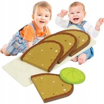 Dřevěná hračka DŘEVĚNÉ Příslušenství do KUCHYNĚ pro Děti Krajíce chleba