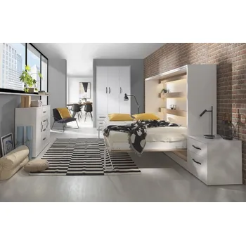 Ložnicová sestava Domel Ložnice Perfect 1 LED osvětlení: Bez LED osvětlení, Barevné provedení Domel: Bílá, Úchyty Domel: Bílé