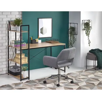 Psací stůl Psací stůl NARVIK — kov, MDF, černá / dub sonoma