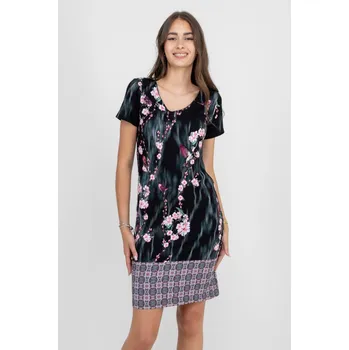 Dámské šaty Pratto dámské květované šaty černo-růžové Velikost: 36