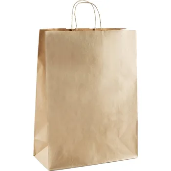 Dárková taška Papírová taška 190x80x210 mm hnědá / 25 kusů / kroucené ucho