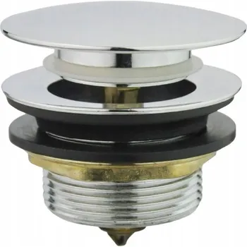 Sifon Zátka Click-Clack pro vanu a sprchový kout s košíčkem na nečistoty, chromovaná stříbrná