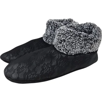 Chlapecká zimní obuv Dětské pružné papučkové ponožky s kožešinou imitace krajka 31-34