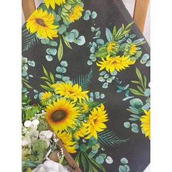 Utěrka Kuchyňská utěrka - slunčnice na černé
