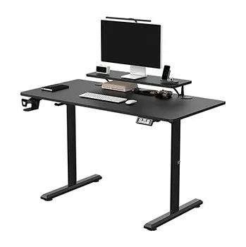 Pracovní stůl, elektricky nastavitelná výška, 120X60 cm, 72-117 cm, HIGHLANDER BLACK, černý, ULTRADESK