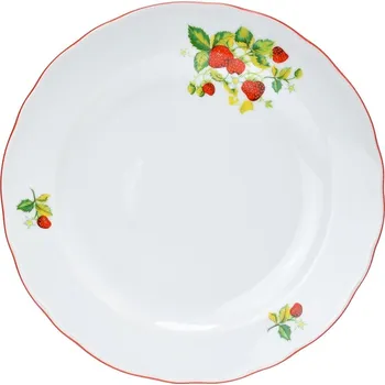 Český porcelán, Dubí Talíř mělký 24 cm Rokoko jahody
