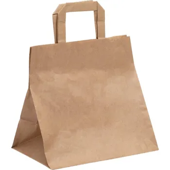 Dárková taška Papírová taška 260x170x250 mm hnědá / 25 kusů / ploché ucho