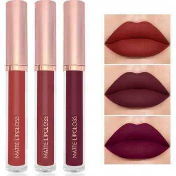 Rtěnka Sada Matných Rtěnek 3ks Tekutá Rtěnka na Rty #D