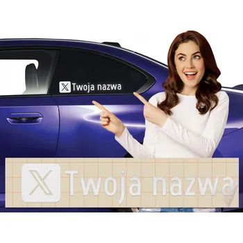 Samolepicí dekorace na vozidlo Reflexní samolepka na auto s logem TIK TOK + jméno profilu/účtu (reklama)