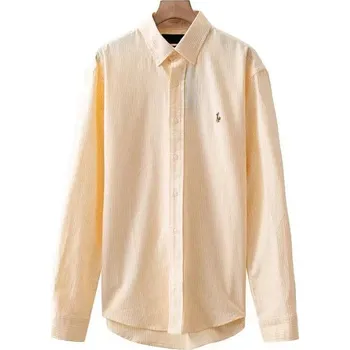 Pánská košile košile s límečkem a dlouhým rukávem v jemném odstínu Velikost: 2XL, Barva (Varianta): Žlutá