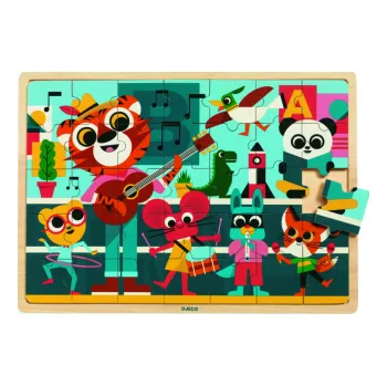 Dřevěné puzzle Veselá kapela - 35 pcs