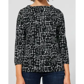 Dámské tričko Vzorované triko Street One (Halenka v černé barvě Street One)