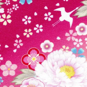 Moraviatex Jednolíc elastický bavlna/Elastan 6% digi tisk Flowers Joy růžový