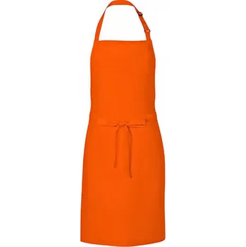 Kuchyňská zástěra Link Kitchen Wear Univerzální keprová zástěra s laclem a nastavitelným páskem u krku Barva: Oranžová, Velikost: 72 x 85 cm X986