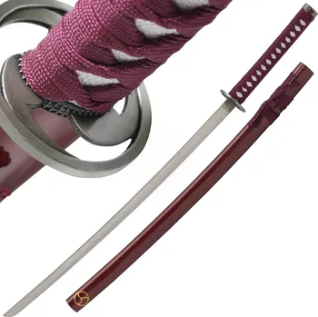 Bojový nůž HALLER Samurajský meč červený s čepelí z uhlíkaté oceli