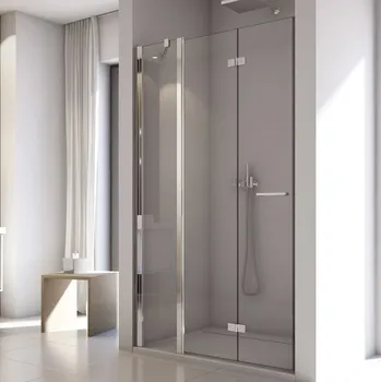 Sprchové dveře Ronal SOLINO SOLF13 skládací sprchové dveře 100 cm Šířka: 1000 mm, Profil: Černá, Sklo: Hladké čiré