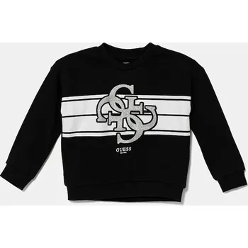 Chlapecká mikina Dětská bavlněná mikina Guess černá barva, s potiskem, K5YQ01 KA6R4 K5YQ01.KA6R4.9BYA 99X, vel. 88-96