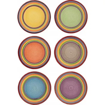 Talíř Dezertní talíř MPLCo Ibiza, vícebarevný, 19 cm, 6 ks