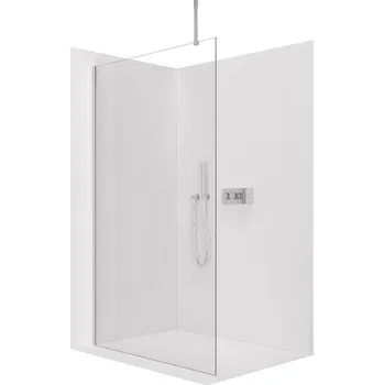 CERANO - Sprchová zástěna Walk-in Onyx Top Cube L/P - 10 mm - hranatá vzpěra - chrom, transparentní sklo - 130x200 cm