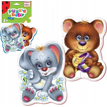 Hračka pro nejmenší Puzzle pro miminka z pěny - Medvídek a králíček pro děti