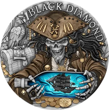 Stříbrná mince 2 Oz Piráti – Černý diamant