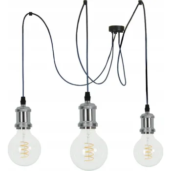 ZÁVĚSNÁ LAMPA PAVOUK 3 ŽÁROVKY RETRO CHROM STŘÍBRNÁ