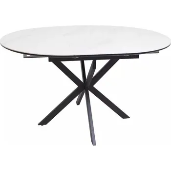 KERAMICKÝ STŮL GASTON BÍLÝ/ČERNÝ 100(135)X100