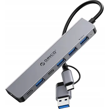USB hub USB-A/USB-C Hub Orico YSA7-U3 dokovací stanice 4x USB-A 2.0 + 1x USB-A 3.0 +