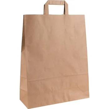 Dárková taška Papírová taška 320x120x410 mm hnědá / 25 kusů / ploché ucho