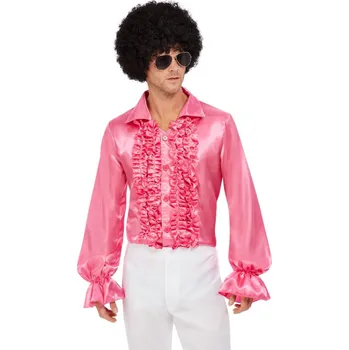 Karnevalový kostým SmiffysPánská retro košile nařasená 60. léta - růžová Velikost: XL 56-58