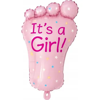 Balónek Fóliový balónek STOPA RŮŽOVÁ 45x77cm BABY SHOWER