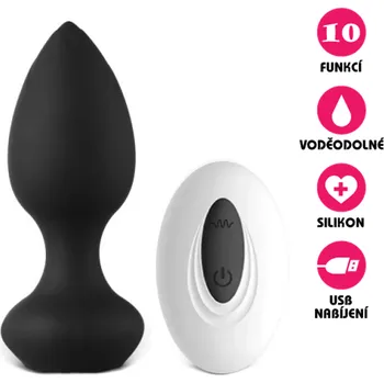 Anální kolík VšeNaSex.cz Silikonvý anální kolík USB Anal Black King