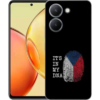 Vlajka Gelový kryt mmCase na Vivo Y36 - vlajka otisk prstu černé pozadí