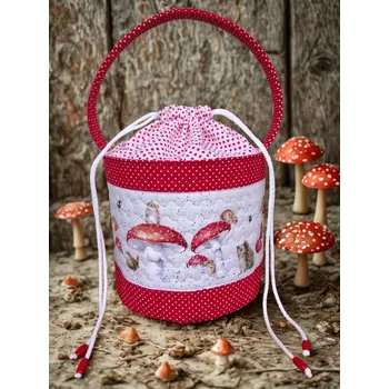 Látkový košíček - Muchomůrky červené