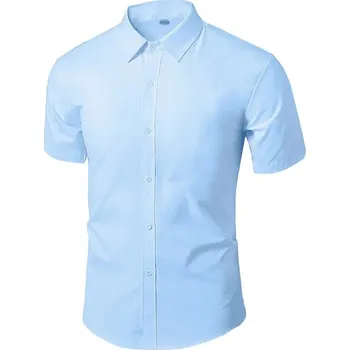 Pánská košile Pánská košile s dlouhým rukávem ve formálním slim střihu Velikost: S, Barva (Varianta): Short sleeve shirt sky blue