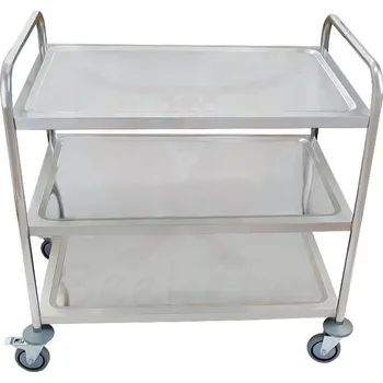 Servírovací stolek Servírovací vozík nerez Beeketal BSW-3 gastro pojízdný 3 police rozměry 990 x 523 x 915 mm