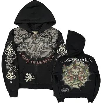 Pánská mikina Unisex mikina s kapucí – gotický styl s potiskem lebky Velikost: 2XL, Barva (Varianta): 1 Black Fleece