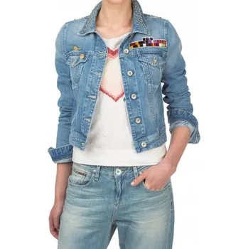 Podprsenka HILFIGER DENIM DŽÍNOVÁ BAVLNĚNÁ BUNDA S