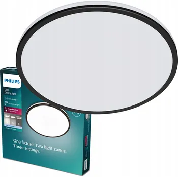 LED Stropní Svítidlo pro Stropní Svítidlo montáž OZZIET 18W 4000K 30cm černé PHILIPS