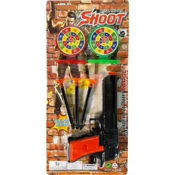 Dětská zbraň Sada dvou pistolí s náboji a terči černá