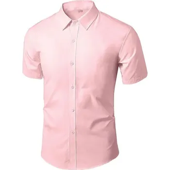 Pánská košile Pánská košile s dlouhým rukávem ve formálním slim střihu Velikost: M, Barva (Varianta): Short sleeve shirt pink