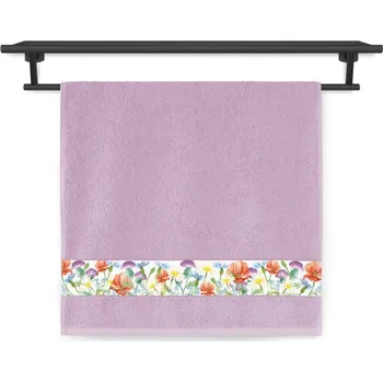 Bytový textil Froté ručník 50x100 NORA TISK 450g Luční kvítí šeříková